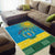 Personalized Rwanda Area Rug Coat of Arms With African Pattern