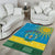 Personalized Rwanda Area Rug Coat of Arms With African Pattern