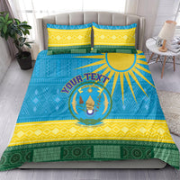 Personalized Rwanda Bedding Set Coat of Arms With African Pattern - Wonder Print Shop