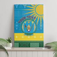 Personalized Rwanda Canvas Wall Art Coat of Arms With African Pattern - Wonder Print Shop