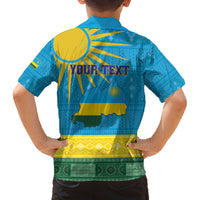 Personalized Rwanda Family Matching Off Shoulder Maxi Dress and Hawaiian Shirt Coat of Arms With African Pattern - Wonder Print Shop