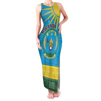 Personalized Rwanda Family Matching Tank Maxi Dress and Hawaiian Shirt Coat of Arms With African Pattern - Wonder Print Shop