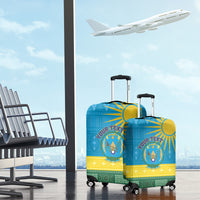 Personalized Rwanda Luggage Cover Coat of Arms With African Pattern - Wonder Print Shop
