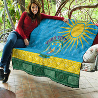 Personalized Rwanda Quilt Coat of Arms With African Pattern - Wonder Print Shop