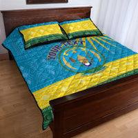 Personalized Rwanda Quilt Bed Set Coat of Arms With African Pattern - Wonder Print Shop