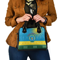 Personalized Rwanda Shoulder Handbag Coat of Arms With African Pattern