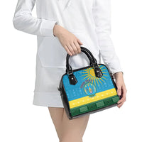 Personalized Rwanda Shoulder Handbag Coat of Arms With African Pattern