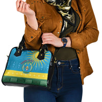 Personalized Rwanda Shoulder Handbag Coat of Arms With African Pattern