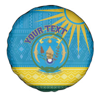 Personalized Rwanda Spare Tire Cover Coat of Arms With African Pattern - Wonder Print Shop