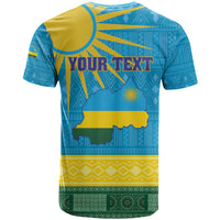 Personalized Rwanda T Shirt Coat of Arms With African Pattern - Wonder Print Shop