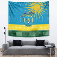 Personalized Rwanda Tapestry Coat of Arms With African Pattern - Wonder Print Shop