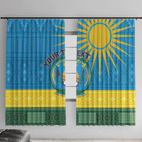 Personalized Rwanda Window Curtain Coat of Arms With African Pattern - Wonder Print Shop