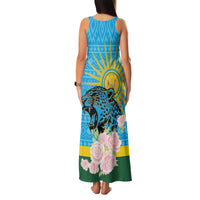 Rwanda Independence Day Family Matching Tank Maxi Dress and Hawaiian Shirt Leopard With Roses - Wonder Print Shop