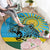 Rwanda Independence Day Round Carpet Leopard With Roses