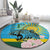 Rwanda Independence Day Round Carpet Leopard With Roses