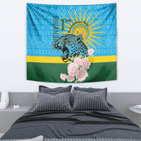Rwanda Independence Day Tapestry Leopard With Roses - Wonder Print Shop