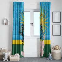 Rwanda Independence Day Window Curtain Leopard With Roses - Wonder Print Shop