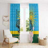 Rwanda Independence Day Window Curtain Leopard With Roses - Wonder Print Shop