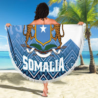 Somalia Independence Day 2024 Beach Blanket Somali Star Leopard Mix African Pattern - Wonder Print Shop