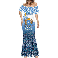 Personalized Somalia Independence Day 2024 Mermaid Dress Somali Star Leopard Mix African Pattern - Wonder Print Shop