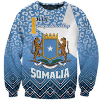 Personalized Somalia Independence Day 2024 Sweatshirt Somali Star Leopard Mix African Pattern - Wonder Print Shop