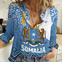 Personalized Somalia Independence Day 2024 Women Casual Shirt Somali Star Leopard Mix African Pattern - Wonder Print Shop