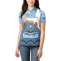 Personalized Somalia Independence Day 2024 Women Polo Shirt Somali Star Leopard Mix African Pattern - Wonder Print Shop