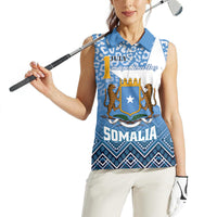 Personalized Somalia Independence Day 2024 Women Sleeveless Polo Shirt Somali Star Leopard Mix African Pattern - Wonder Print Shop