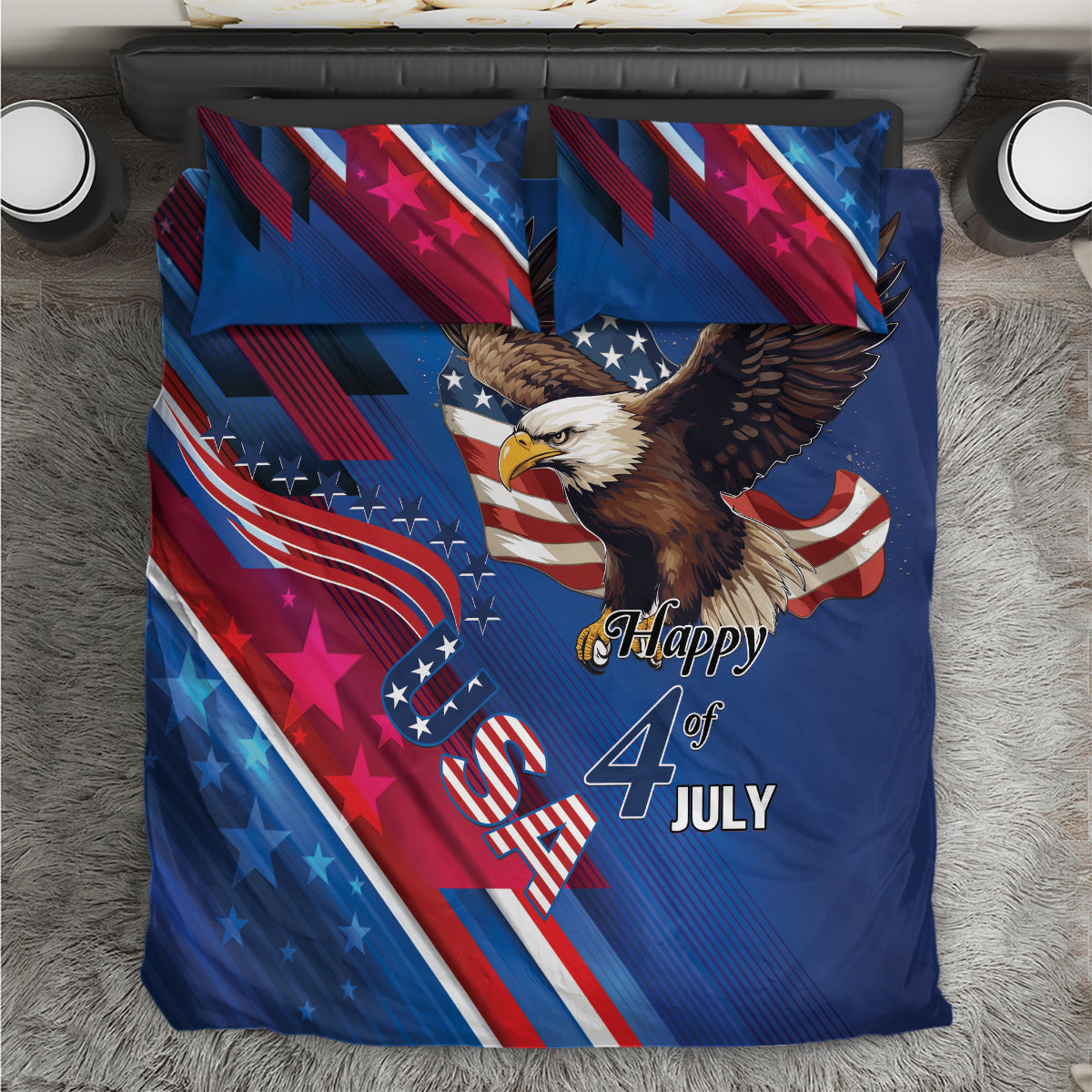 USA Independence Day 2024 Bedding Set United States Eagle