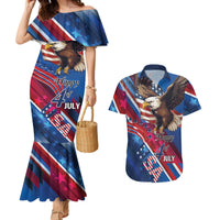 Personalized USA Independence Day 2024 Couples Matching Mermaid Dress and Hawaiian Shirt United States Eagle - Wonder Print Shop