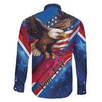 Personalized USA Independence Day 2024 Family Matching Off The Shoulder Long Sleeve Dress and Hawaiian Shirt United States Eagle - Wonder Print Shop