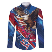 Personalized USA Independence Day 2024 Family Matching Off Shoulder Short Dress and Hawaiian Shirt United States Eagle - Wonder Print Shop