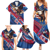 Personalized USA Independence Day 2024 Family Matching Summer Maxi Dress and Hawaiian Shirt United States Eagle - Wonder Print Shop