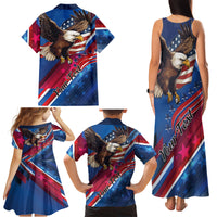 Personalized USA Independence Day 2024 Family Matching Tank Maxi Dress and Hawaiian Shirt United States Eagle - Wonder Print Shop