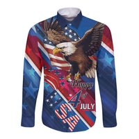 Personalized USA Independence Day 2024 Long Sleeve Button Shirt United States Eagle - Wonder Print Shop