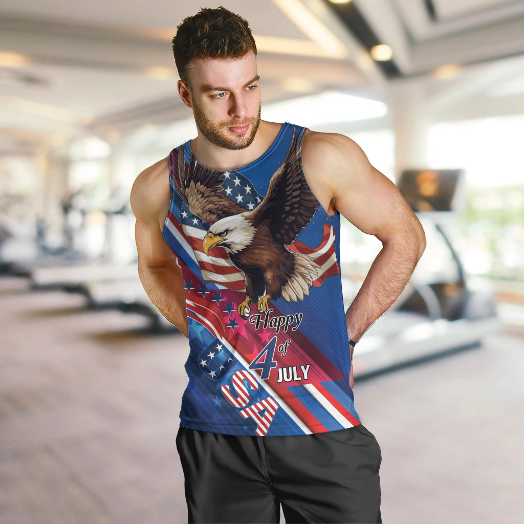 Personalized USA Independence Day 2024 Men Tank Top United States Eagle