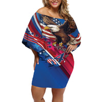 Personalized USA Independence Day 2024 Off Shoulder Short Dress United States Eagle - Wonder Print Shop