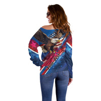 Personalized USA Independence Day 2024 Off Shoulder Sweater United States Eagle - Wonder Print Shop