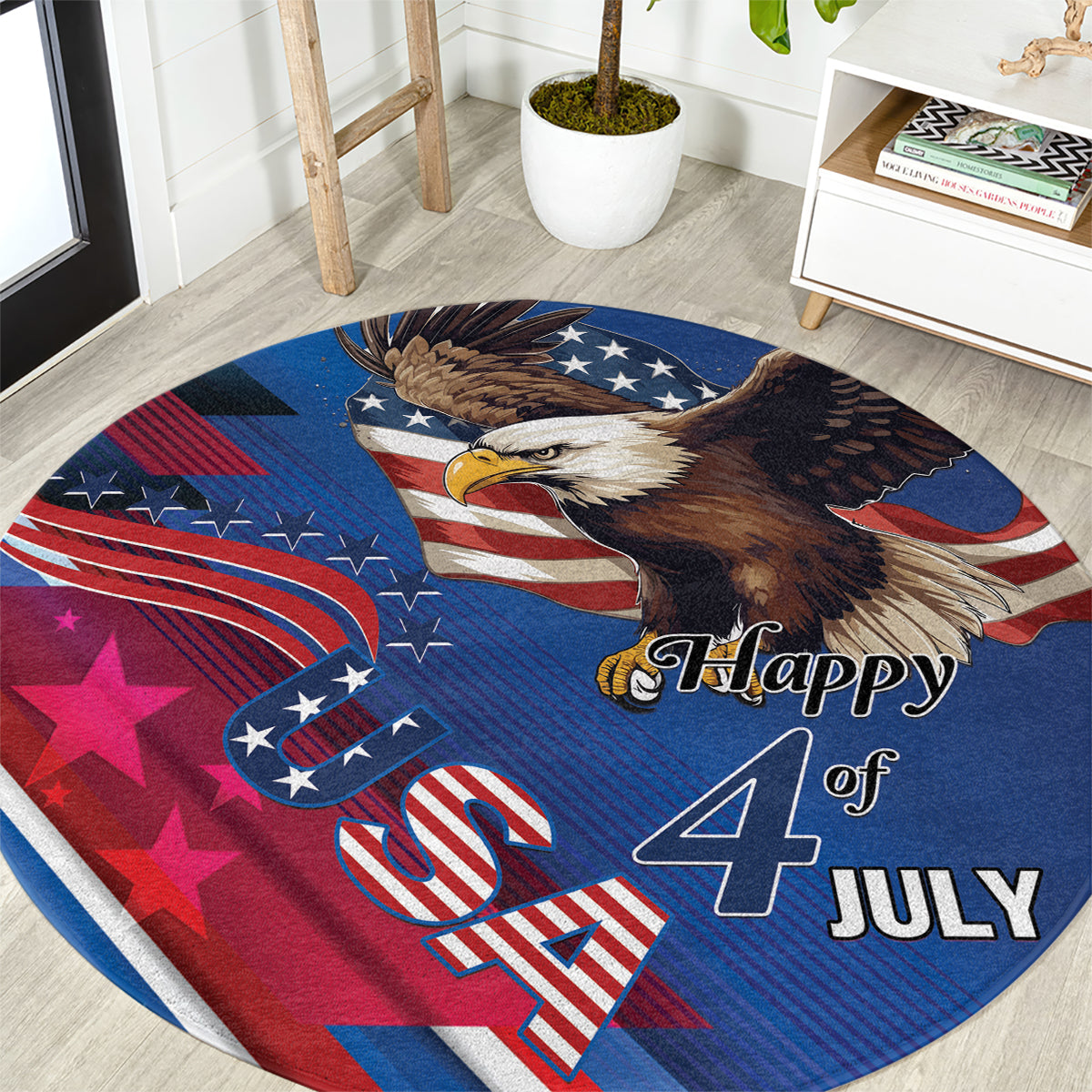 USA Independence Day 2024 Round Carpet United States Eagle
