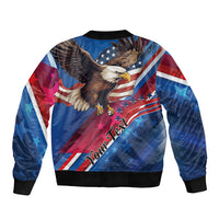 Personalized USA Independence Day 2024 Sleeve Zip Bomber Jacket United States Eagle - Wonder Print Shop
