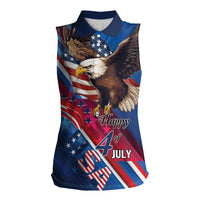 Personalized USA Independence Day 2024 Women Sleeveless Polo Shirt United States Eagle - Wonder Print Shop