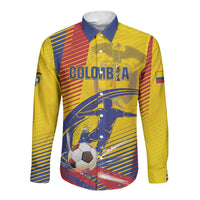 Custom Colombia 2026 World Football Long Sleeve Button Shirt Los Cafeteros Go Champion