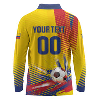 Custom Colombia 2026 World Football Long Sleeve Polo Shirt Los Cafeteros Go Champion
