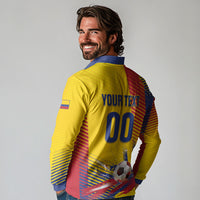 Custom Colombia 2026 World Football Long Sleeve Polo Shirt Los Cafeteros Go Champion