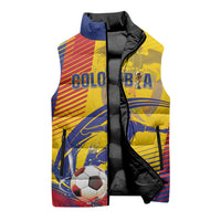 Custom Colombia 2026 World Football Sleeveless Puffer Jacket Los Cafeteros Go Champion