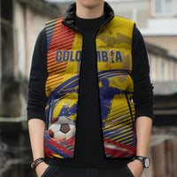 Custom Colombia 2026 World Football Sleeveless Puffer Jacket Los Cafeteros Go Champion