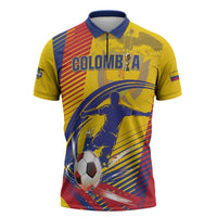Custom Colombia 2026 World Football Zipper Polo Shirt Los Cafeteros Go Champion