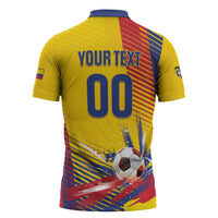 Custom Colombia 2026 World Football Zipper Polo Shirt Los Cafeteros Go Champion
