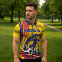 Custom Colombia 2026 World Football Zipper Polo Shirt Los Cafeteros Go Champion