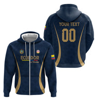Custom Ecuador 2026 World Football Zip Hoodie La Tri Go Champion